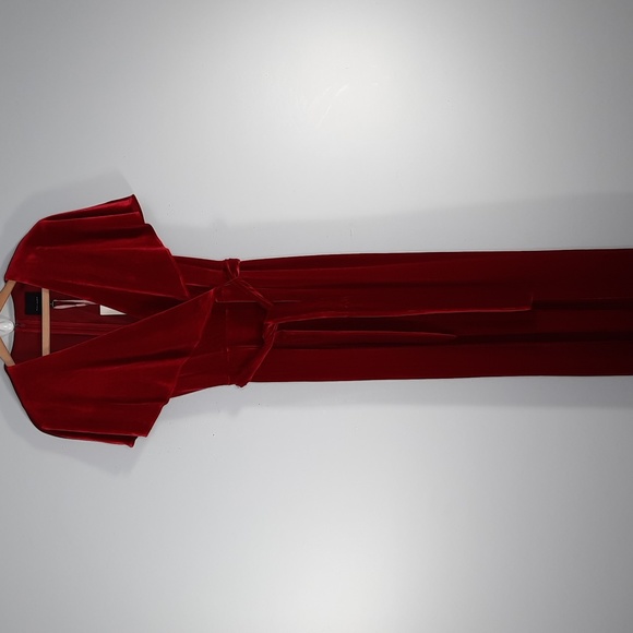 Alex Marie Pants - NWT ALEX MARIE CRIMSON BETH VELVET JUMPSUIT SZ 4